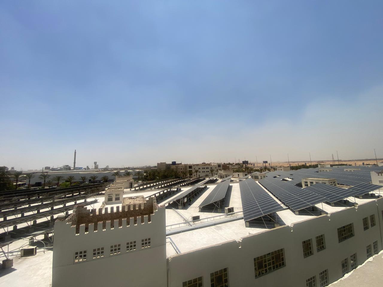 Oriental Weavers rooftop PV — factory roofline