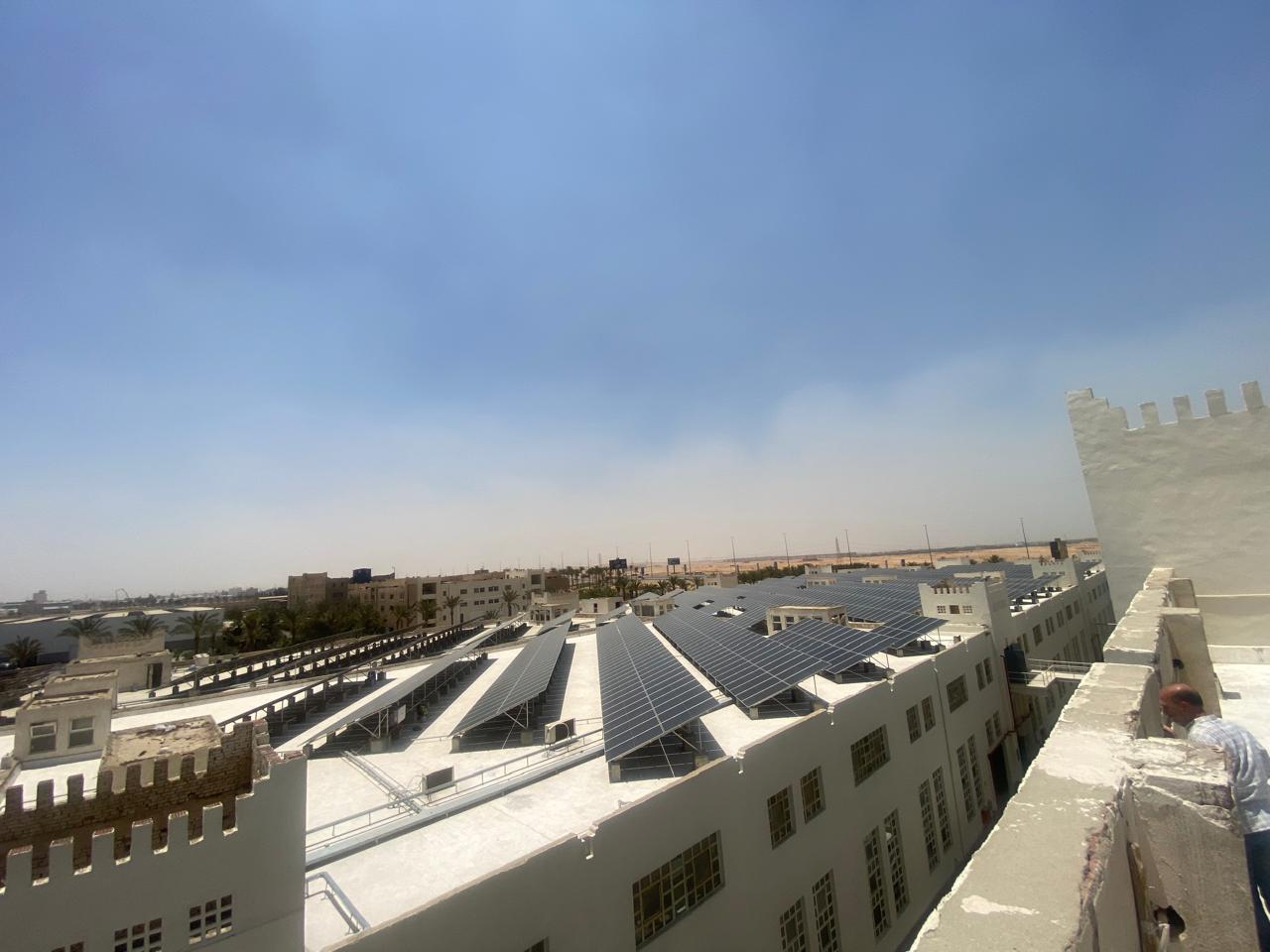 Oriental Weavers rooftop PV — array rows